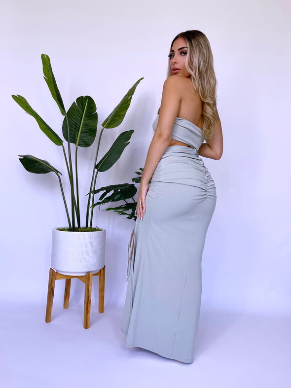 Bella Tie Front & Maxi Skirt Set